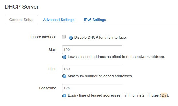 OpenWRT - DHCP Server