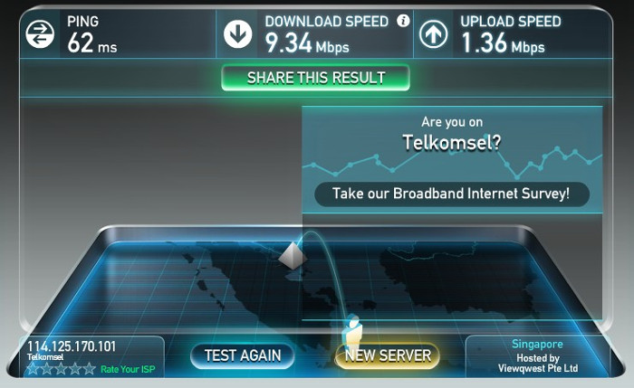 Speedtest - Server Singapura