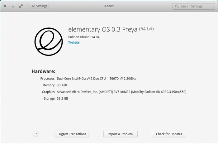 System Details Elementary  OS Freya