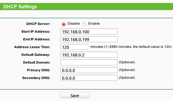 TP-Link - DHCP Settings