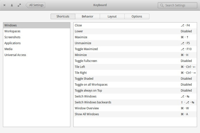 Elementary OS - Keyboard Shortcuts