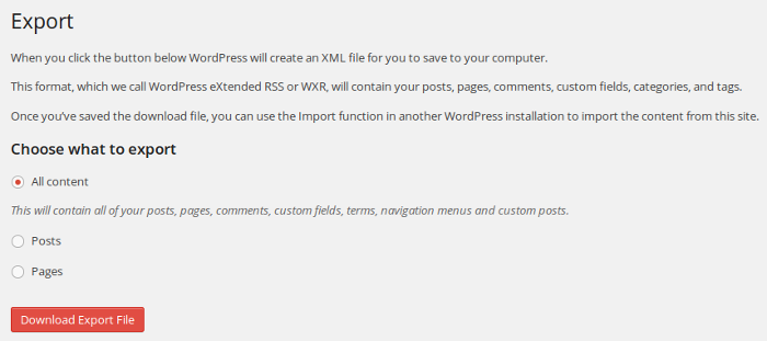 wordpress export import 02