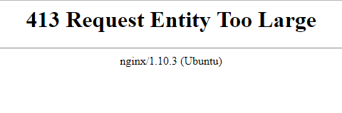 NGINX 413 Request Entity Too Large