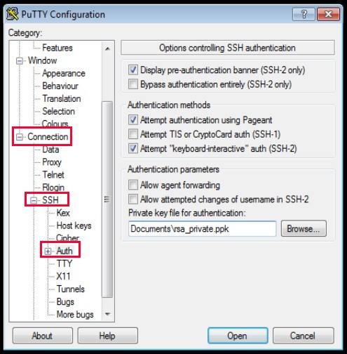 Cara Login dengan Key di Windows - Browse Private Key