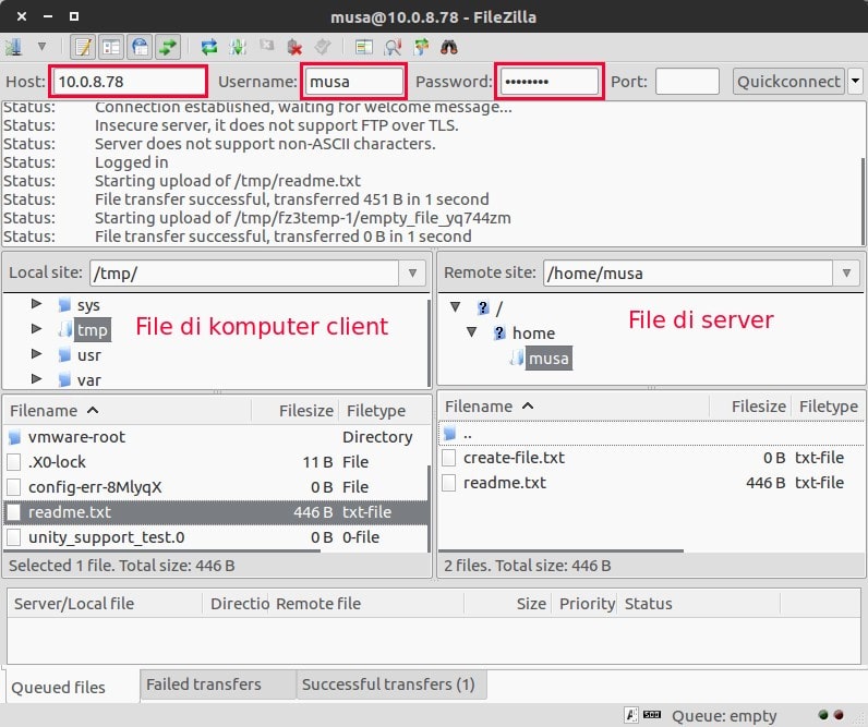 cara install FTP server dengan VsFTPd di Ubuntu