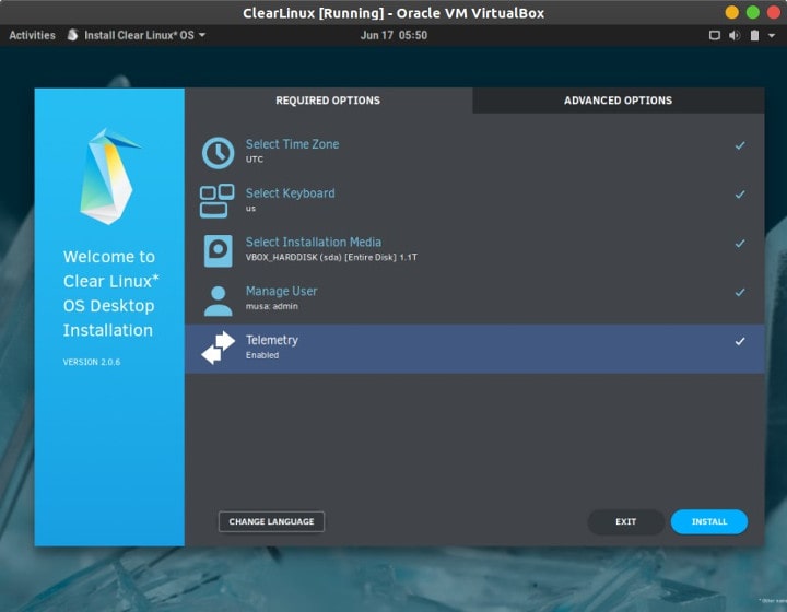 Cara Install Clear Linux OS Desktop