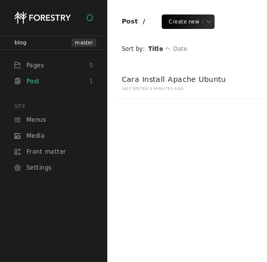Cara Setting Forestry.io Sebagai Post Editor Hugo