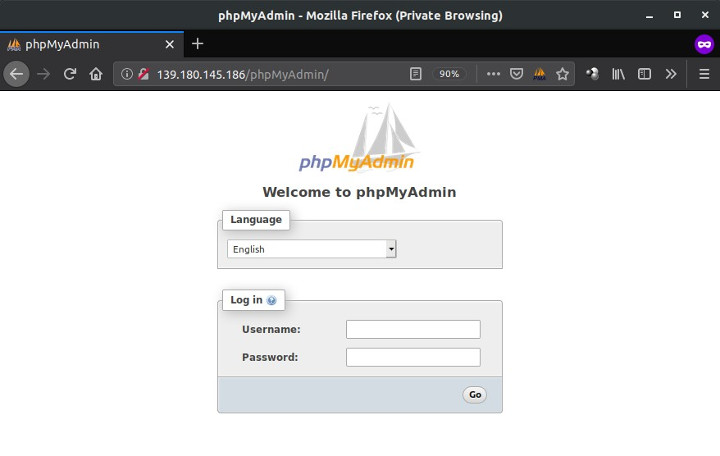 Login phpMyAdmin