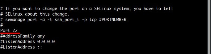 Konfigurasi nomor port SSH