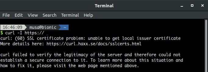 curl: (60) SSL certificate problem