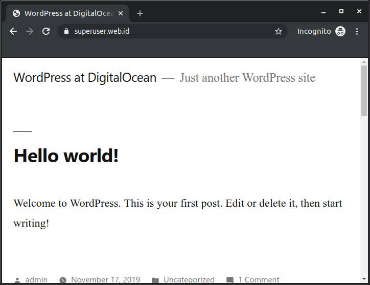 Halaman depan WordPress