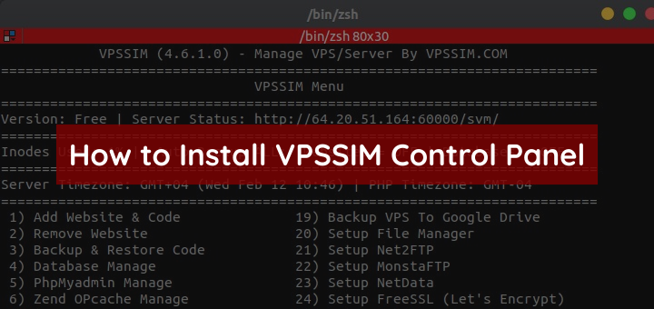 How to Install VPSSIM Control Panel