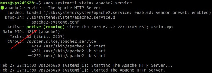 apache2 service status