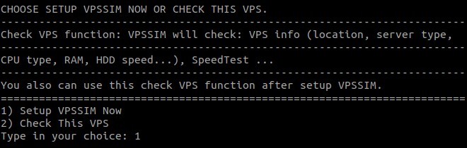 VPSSIM Installer Menu