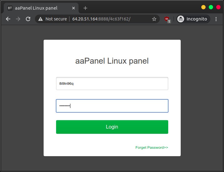 Login aaPanel
