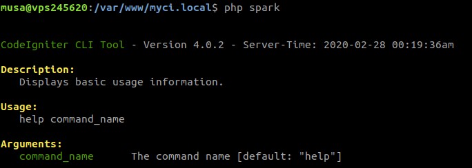 CodeIgniter spark command line tool