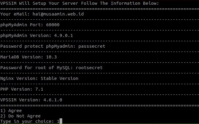 VPSSIM Setup Information