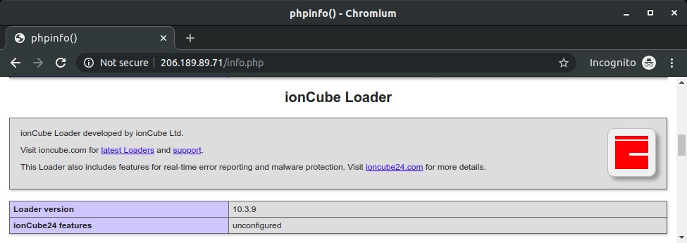 PHP Information - ionCube Loader