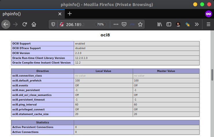 PHP Info - oci8