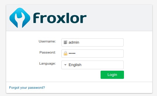 Login to Froxlor