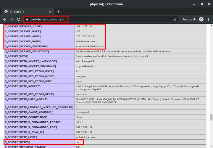 PHP Information - HTTPS