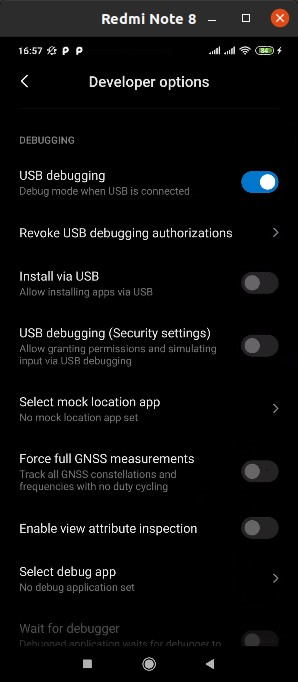 Android - Developer options