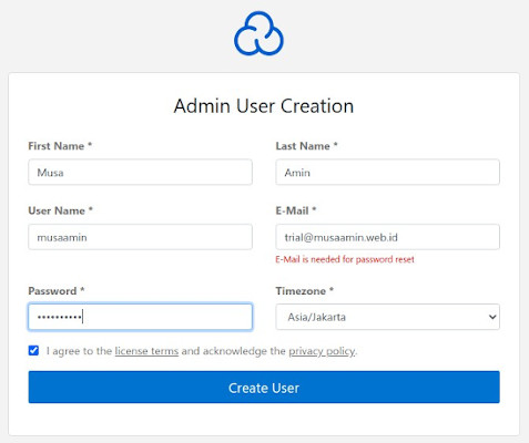 Create Admin User