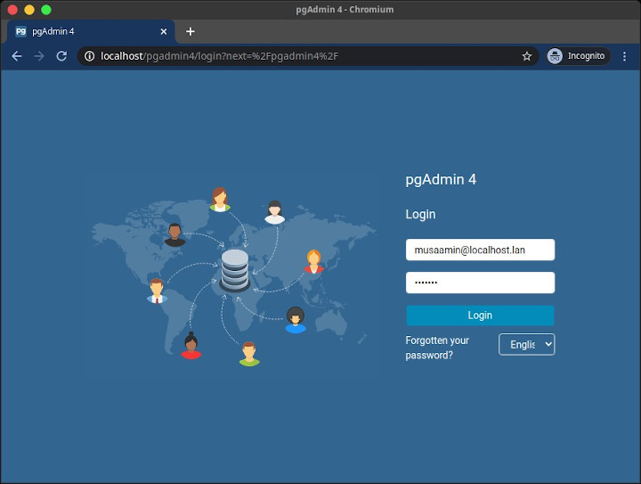 pgAdmin 4 login