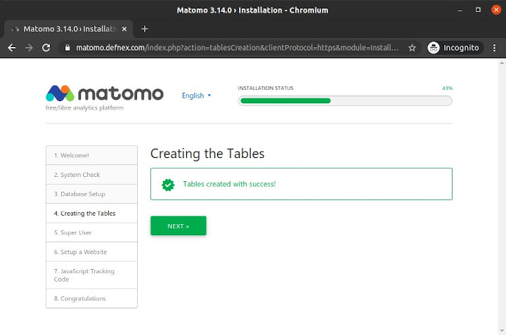 Creating the tables