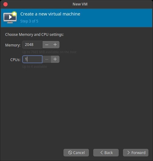 Memory & CPU settings