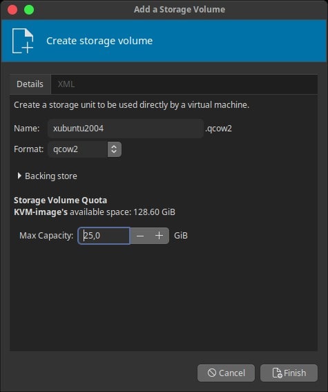 Create storage volume