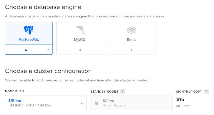 Create PostgreSQL database cluster