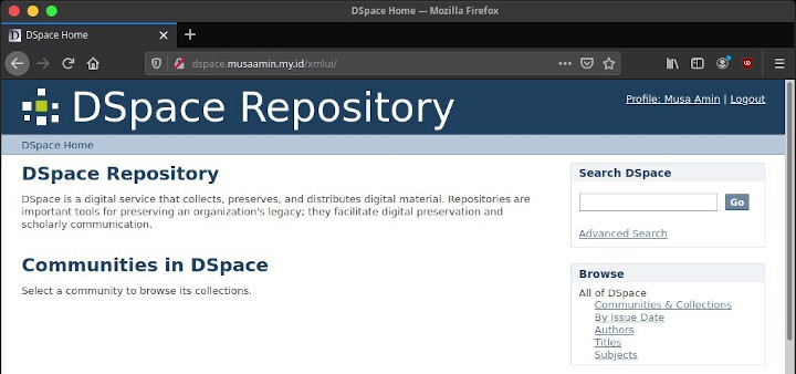 DSpace repository site (xmlui)