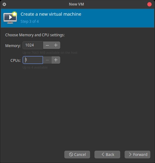 Memory and CPU settings