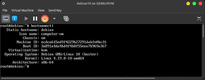 Debian virtual machine