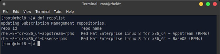 Red hat dnf repolist