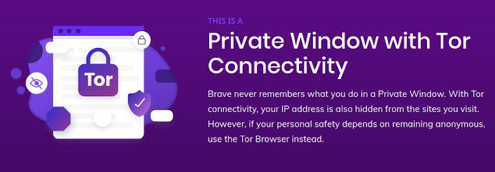 Brave private window with Tor