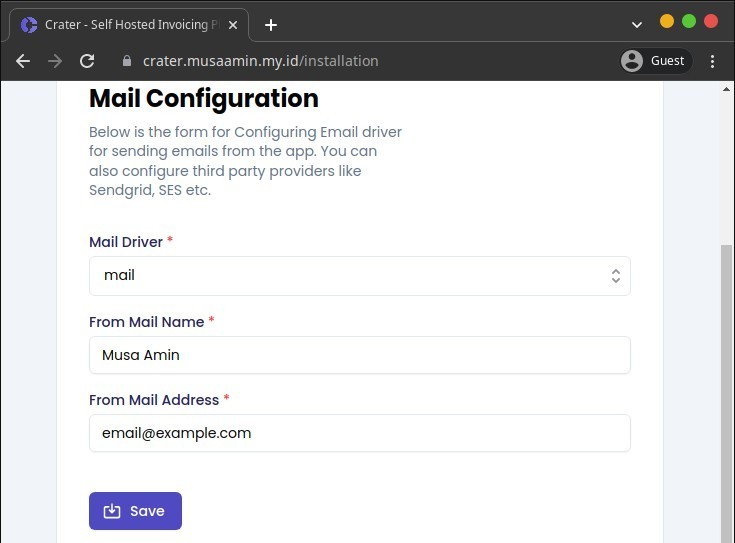 Mail Configuration