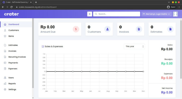 Crater Dashboard