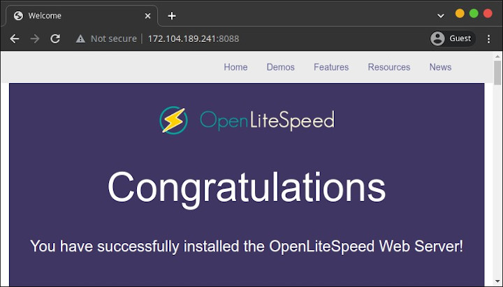 OpenLiteSpeed default page