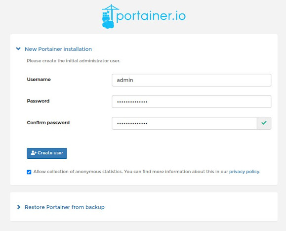 Portainer Initial Setup