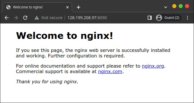 Nginx default index page