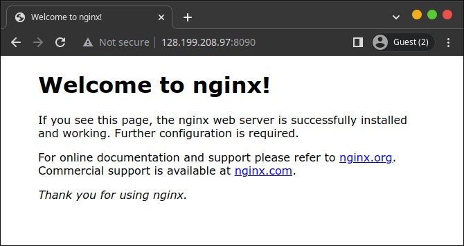 Nginx default. Welcome to nginx.