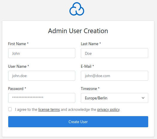 Create Admin User