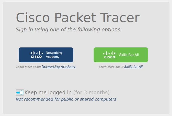 Cisco Packet Tracer - Login account