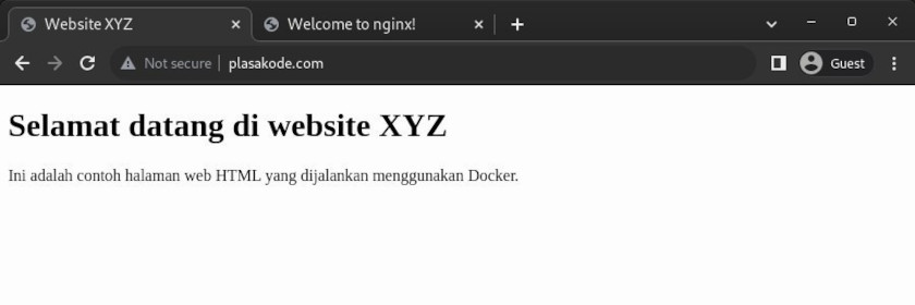 Browse website dengan nama domain dan port HTTP (80)