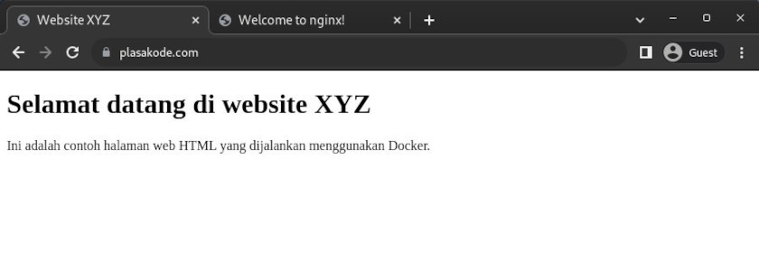 Browse website dengan nama domain dan port HTTPS (443)