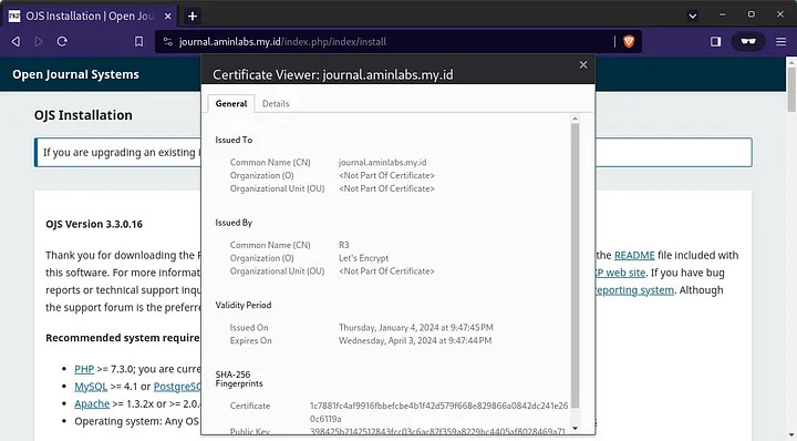 OJS with HTTPS protocol