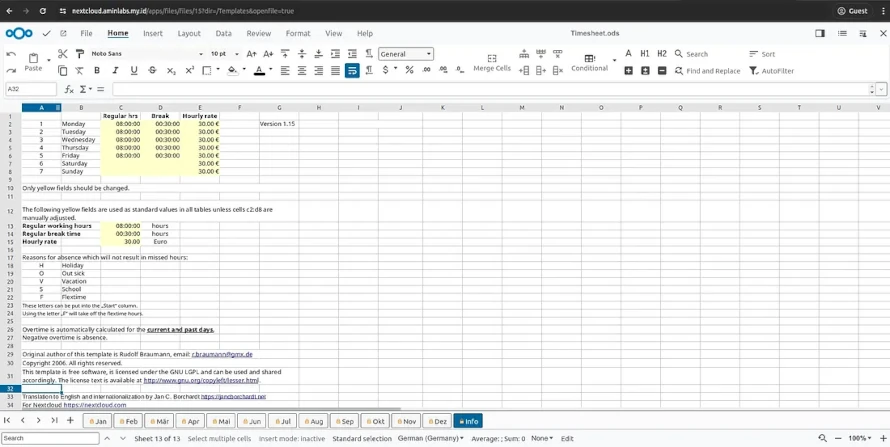 Collabora Online Office Spreadsheet